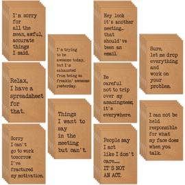 Spakon 50 Pcs Funny Notepads with Sarcastic Sayings Gift for Easter Office Coworker Funny Memo 3.3 x 4.7 Inches Kraft Paper Note Pad Snarky Humor Notebook Team Gifts for Office Colleague