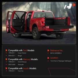 A-Premium Door Hinge Assembly Compatible with Ford Ranger 2004-2011, Crown Victoria 1998-2011 & Lincoln Town Car & Mercury Marauder, Grand Marquis, Front Driver and Passenger Upper Side, 2-PC Set