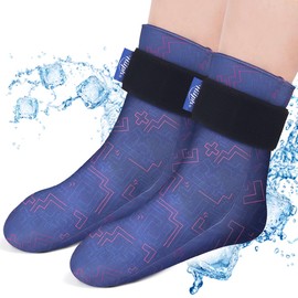 Hilph Hilph 1 Pair Foot Ice Pack Sock for Swelling & Hot Feet, Reusable Full Foot Gel Cold Therapy Sock for Neuropathy, Plantar Fasciitis, Chemo, Achilles Tendonitis, Post Partum Foot Swelling (Blue)