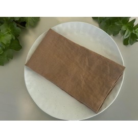 Linen Napkins –100% French Flax – Stonewashed Pure Linen Cloth Napkins - Size 18 Inch x 18 Inch – Set of 4 (Caramel)