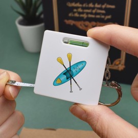 Azeeda 'Kayak & Oars' Keyring Tape Measure/Spirit Level Tool (KM00042280)