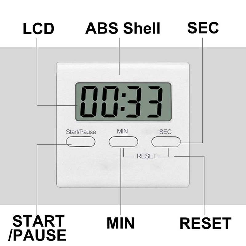 Kitchen Timer, INRIGOROUS Digital Kitchen Timer Magnetic Countdown Stopwatch Timer
