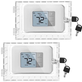 Young Dance 2PCS Large Thermostat Lock Box Cover with Key,Clear Thermostat Cover with Lock Fits Honeywell Thermostat On Wall,AC Lock Box Cover with Key Fits Thermostats 6.5" W x5.0 H or Smaller