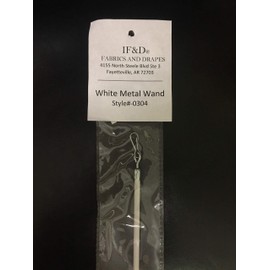 IF&D - Fabrics and Drapes - 40 Inch - 2 pack - Universal Drapery Metal Pull Rod White Curtain Wand for Easier Opening and Back - Style #0304 (2)