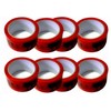6 Rolls 66 Metres Red Caution Glass Note Parcel Tape