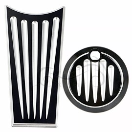 Unbranded Black Cut Fuel Tank Door Dash Insert Switch Cap Kit For Harley Touring 1993-2006