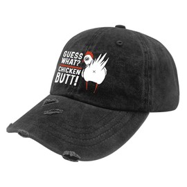 Guessed What Chicken Butt! Hat for Women Washed Distressed Baseball Cap Classic Washed Dad Hat Fitted
