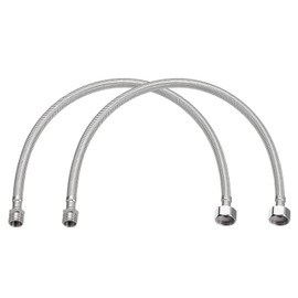 uxcell 24 Inch Long Faucet Supply Line Connector, 2pcs G3/8 Male Compression Thread x G1/2 Female Straight Thread 304 Stainless Steel Water Supply Hose