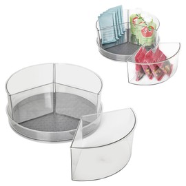 Spectrum Lazy Susan Organizer, Hexa 3 Divider with Removable Bins 11" - Lazy Susan Turntable for Cabinet, Refrigerator, Pantry, Table, & Shelf - Rotating & Spinning Pantry Organization & Storage