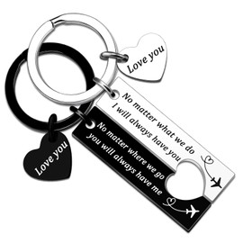 Couple Gifts Matching Keychains Long Distance Relationship Gifts for Girlfriend Boyfriend Gift for Him and Her Birthday Gift for Bf Gf Anniversary Christmas Valentines Presents for Wife Husband