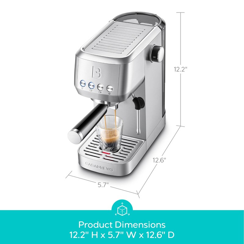 CASABREWS 3700 Essential Espresso Machine 20 Bar, Stainless Steel Cappuccino