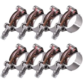 Glarks 8Pcs 32-37mm Stainless Steel T-Bolt Hose Clamps Turbo Intake Soft Hose Intercooler Clamps