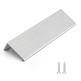 Rergy 10 Pack 5 INCH Cabinet Pulls Brushed Nickel Finger Pulls, Brushed Nickel Edge Pulls for Cabinet Kitchen Cabinet Edge Pulls, 128mm Cabinet Finger Pulls