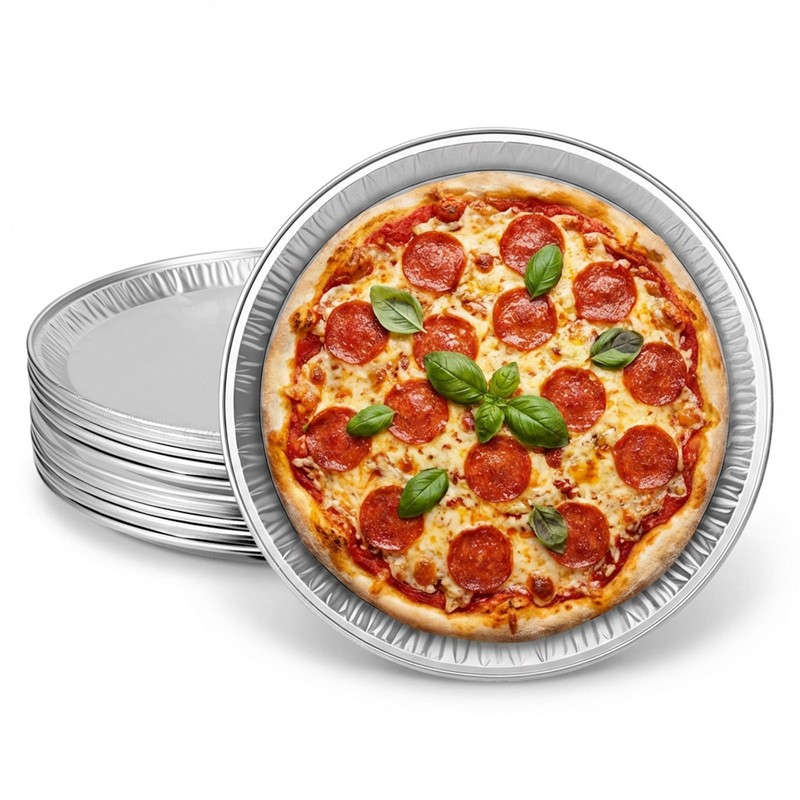 kenaeooe 15-Pack 12" Silver Embossed Disposable Pizza Pans & Serving