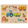 goki 57468 Tractor Puzzle with Wooden Pendants 9 Pieces