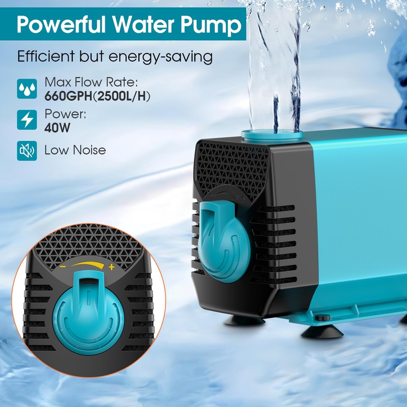 POPOSOAP Pond Waterfall Spillway with Pump Kit, 304 Stainless Steel