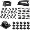 Lumbor37 Clips Organizador de Cables Autoadhesivo, 50 Piezas Clips Adhesivos