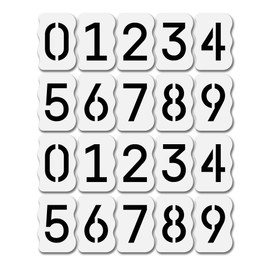 2 Inch Number Stencils Set - Complete Set with All Numbers, Durable & Reusable Classic Stencil Font for Concrete, Metal, DIY, and Industrial Use - Includes 2 of Each Characters (20-Piece)