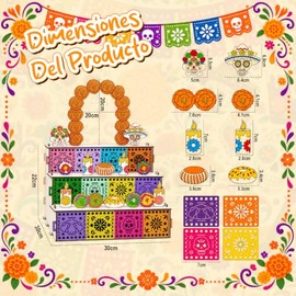 KIROGILY Altar de Muertos Armable de 3 Niveles, 11 AccesoriosIdeal