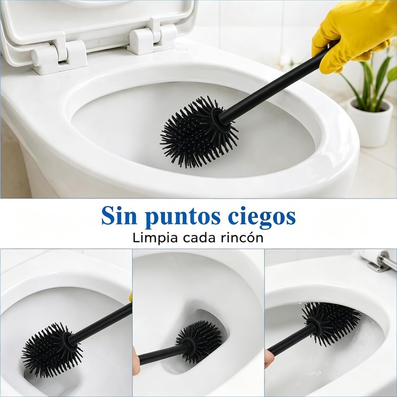 Cepillo para baño, 4PCS Escobilla de Inodoro, Silicona