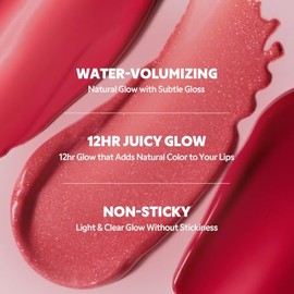 TIRTIR Waterism Glow Tint Mini 1.8 g – Tinte Labial Gloss Hidratante con Brillo tipo Lip Oil, Acabado No Pegajoso – Tono 07 Cassis Plum – Labial Coreano para Maquillaje Diario