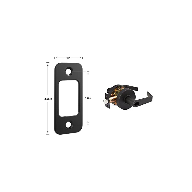 Deadbolt Strike Plate Door Backplate 1" x 2 1/4" Round