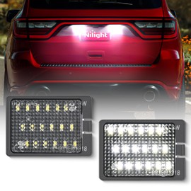 Nilight - Luces de matrícula compatibles con 2014, 2015, 2016, 2017, 2018, 2019, 2020, 2021, 2022, 2023, Dodge Durango 6000K, lente transparente blanca, paquete de 2 unidades