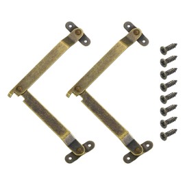 uxcell 2Pcs 6.77"x0.35" Folding Support Lid Hinges, Lift Up Lid Stay Hinge, 180 Degree Rotatable Metal Retro Hinges with Screws for Wooden Cases Boxes Display Trunk Chest, Bronze