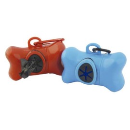 75 Hundekotbeutel mit Spender und Clip für Leine, (5 Rollen) 75 Hygienebeutel Größe 20 x 30 cm wasserdicht Beutelhalter und Spender in kausaler Farbe