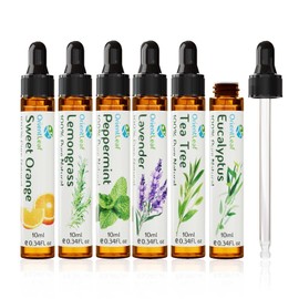 ORIENTLEAF Essential Oils Set for Diffusers, Fragrance, Aromatherapy Gifts for Women, Lavender, Eucalyptus, Lemongrass, Sweet Orange, Peppermint, Tea Tree (6x10ml)
