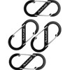 ALPLAKE ® - Pack of 4 Material Carabiners, Double Carabiner,