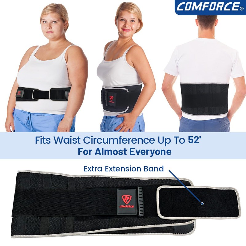 COMFORCE Back Brace for Lower Back Pain, Copper Lon Compression