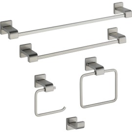 Delta 77535-SS Ara Single Towel Hook Bath Hardware Accessory in Stainless Steel