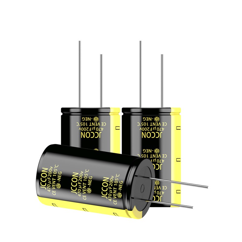 JCCON 2-Pack 200V 470uF Premium Quality Low ESR Electrolytic Capacitors