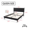 alazyhome Queen Size Black Modern Upholstered Platform Bed Frame with