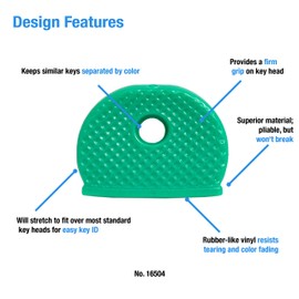 Lucky Line Standard Size Key Caps, Assorted Colors; 4 Pack (16504)