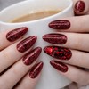 Passionate Red Handmade Nail Tips - Coffin Egg / 정열의