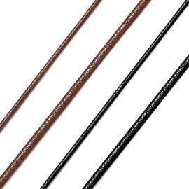 Richsteel Stainless Steel 2 mm / 3 mm Wide Versatile Unisex Leather Necklace with High Quality Name/Numbers/Engraving Black/Brown Genuine Leather with Screw Clasp, Stainless Steel