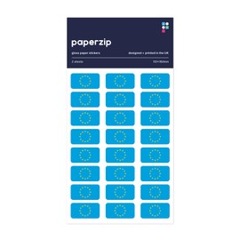 PAPERZIP - European Union Flags – 48 Stickers for Business, Schools, Teachers