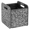 Merangue Fabric Collapsible File and Storage Bin, Single Compartment, Black