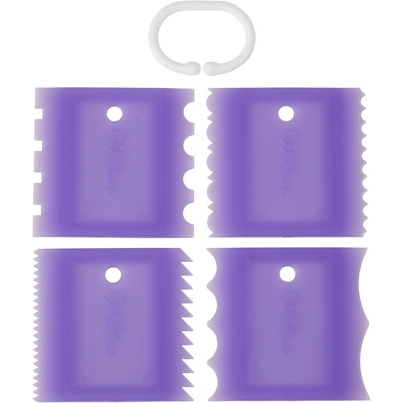 Wilton 4 Pieces Texture Combs Tool, Purple, 11.43x33.02x0.25 cm