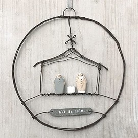 East of India Small Hanging Metal Wreath Decoration-Nativity | Rustic Hanging Festive Decoration, Christmas Hanging Decoration, Festive Keepsake