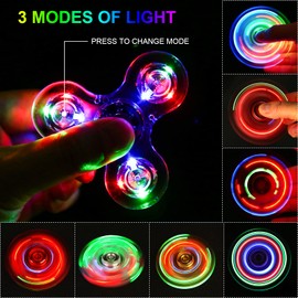 SCIONE LED Fidget Spinners Toy Gift for Kids,Light up Sensory Fidget Toys for Toddlers,Glow in the Dark Toys-ADHD Anxiety Toys Stress Relief Reducer Hand Finger Spinners Return Gift and Prize for kids