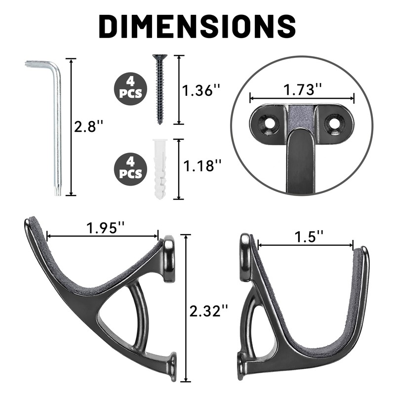 LOIUO Gun Rack Storage Wall Mount Rifles Shotgun Hooks Horizontal