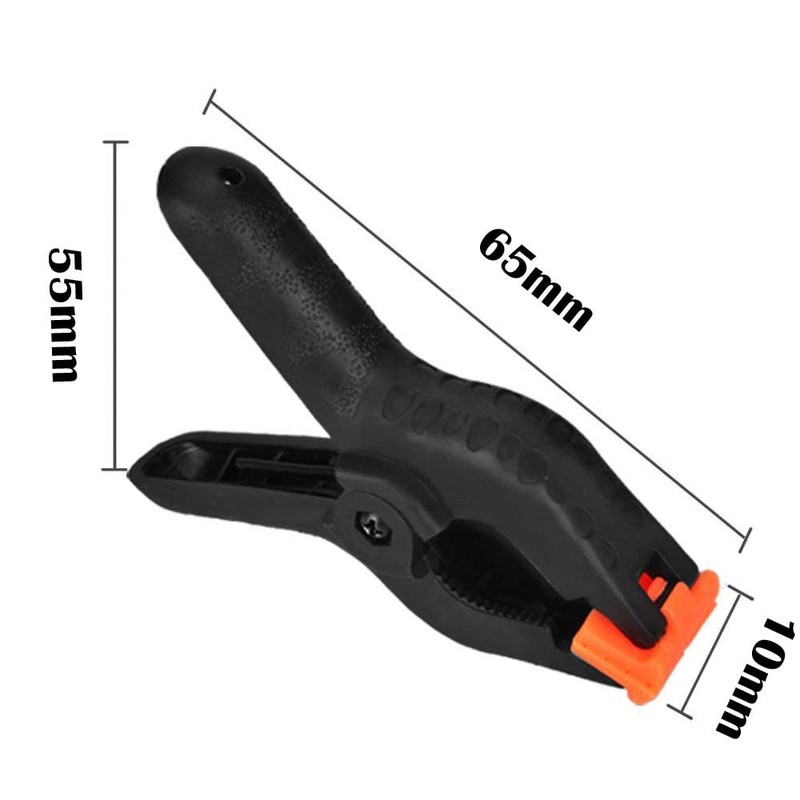 CESFONJER 20pcs/set Black Plastic Nylon Spring Clip, Suitable for Pinching,
