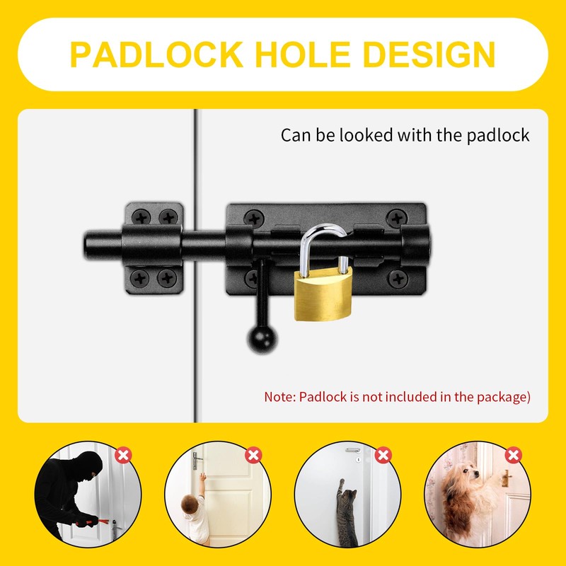 8 Inch Heavy Duty Gate Latch, 304 Stainless Steel Slide