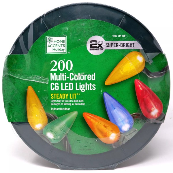 HOME ACCENTS HOLIDAY 1009 514 150 200CT MULTICOLOR LED C6