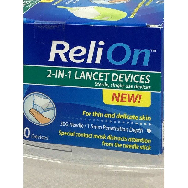 Lancet Devices Relion 50 pack glucose test For Thin Delicate Skin