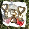 Beautiful Strawberry Heart Keychain Bag Charm - Color: Green, Metal: