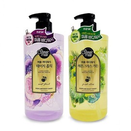 Aekyung Shower Mate Perfumed Body Wash, 1 Liter Jumbo Size Body Cleanser Lemongrass Garden 1L 2ea